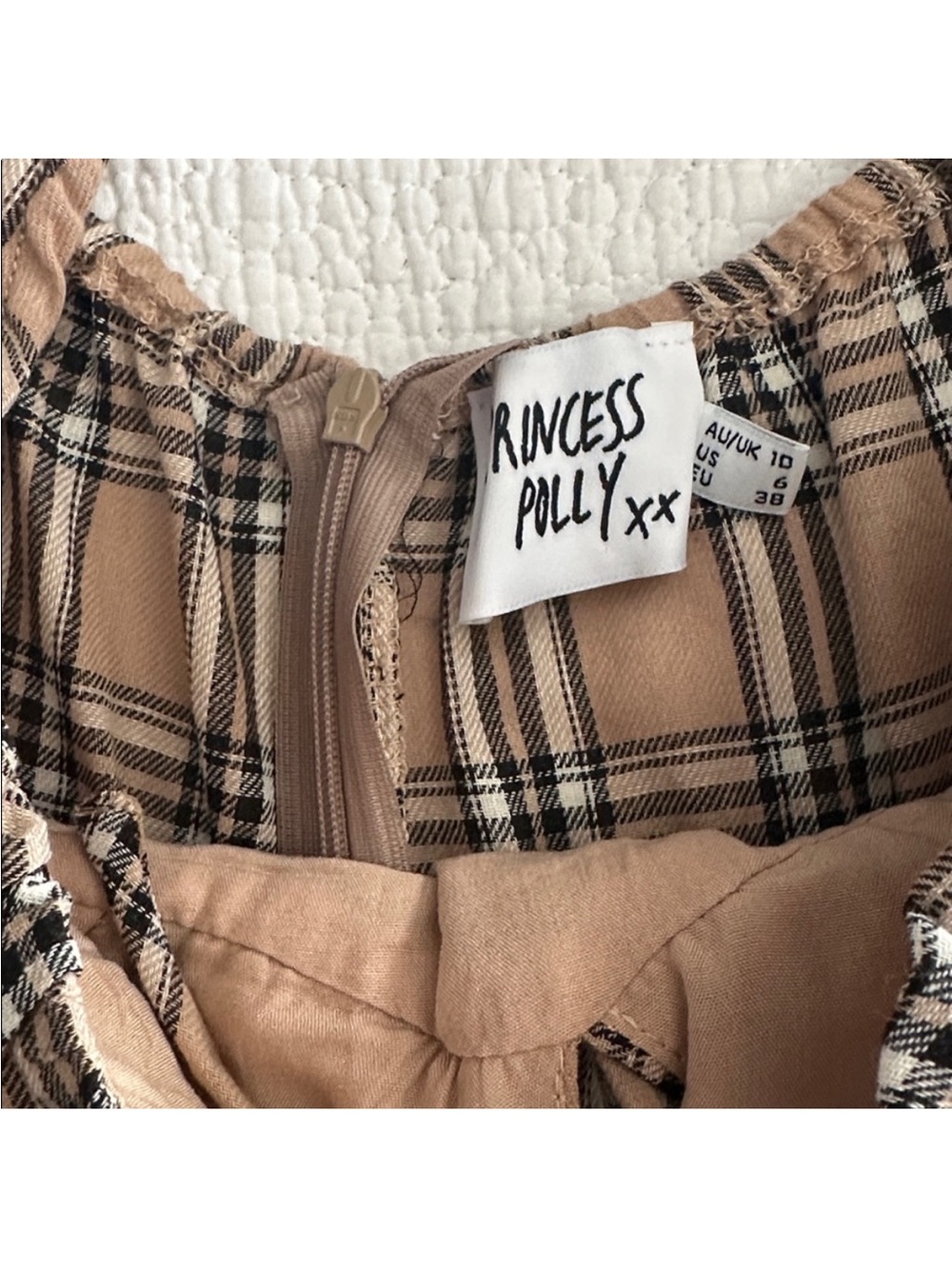 NWOT Princess Polly Olivia Plaid Romper Size 6 - Picture 5 of 6